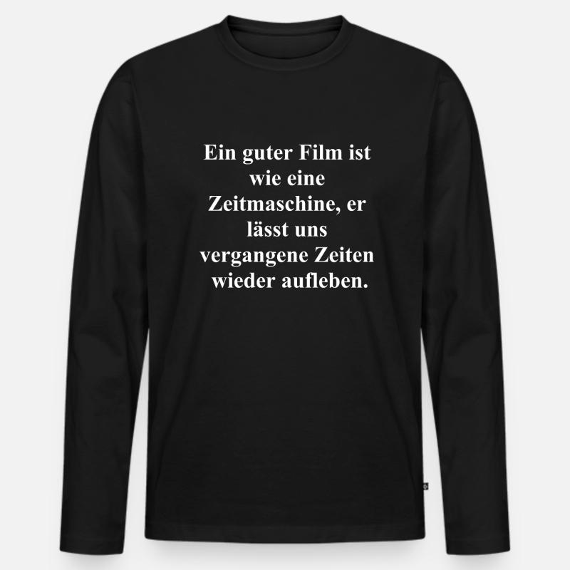 Retro Reels - Männer Premium Bio Langarmshirt - Schwarz
