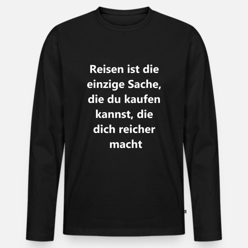 Abenteuer Geschenk - Männer Premium Bio Langarmshirt - Schwarz