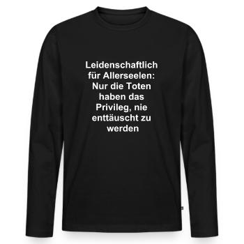 Cadeau pour les personnes en deuil - T-shirt manches longues Premium bio Homme - noir - Devant - Nico (187cm)