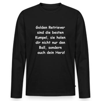 Kumpel-Geschenk - Männer Premium Bio Langarmshirt - Schwarz - Vorne - Nico (187cm)