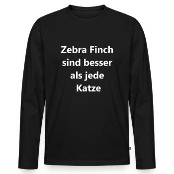 Zebra Finch Gift - Men's Premium Organic Long Sleeve Shirt - black - Front - Nico (187cm)