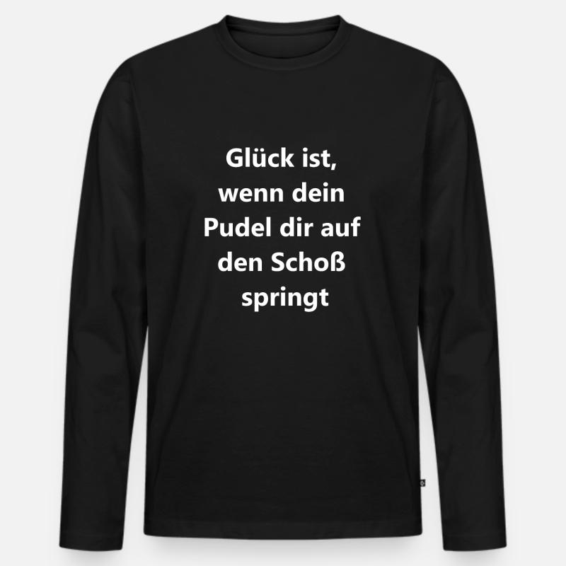 Pudelglücksbringer Geschenk - Männer Premium Bio Langarmshirt - Schwarz