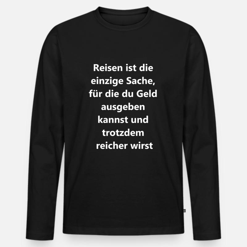 Reisegutschein - Männer Premium Bio Langarmshirt - Schwarz