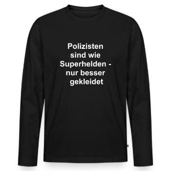 Notebook Gift - Men's Premium Organic Long Sleeve Shirt - black - Front - Nico (187cm)