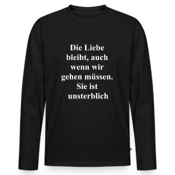 Cadeau d’amour immortel - T-shirt manches longues Premium bio Homme - noir - Devant - Nico (187cm)