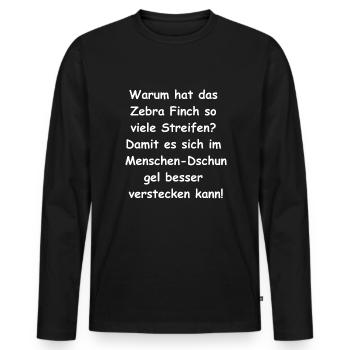 Cache-cache du cadeau - T-shirt manches longues Premium bio Homme - noir - Devant - Nico (187cm)