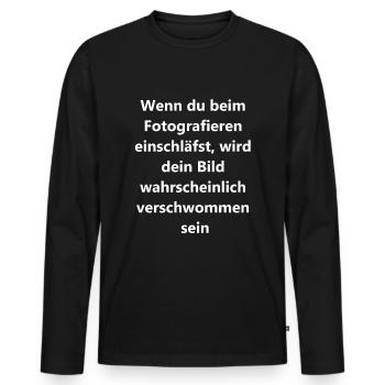Cadeau Souvenirs flous - T-shirt manches longues Premium bio Homme - noir - Devant - Nico (187cm)