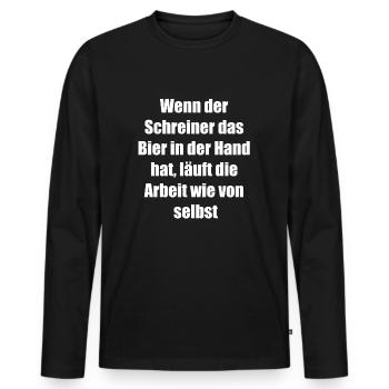 Gift for the do-it-yourselfer - Men's Premium Organic Long Sleeve Shirt - black - Front - Nico (187cm)