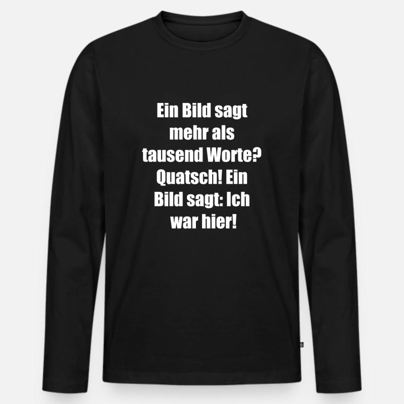 Foto-Geschenkidee - Männer Premium Bio Langarmshirt - Schwarz