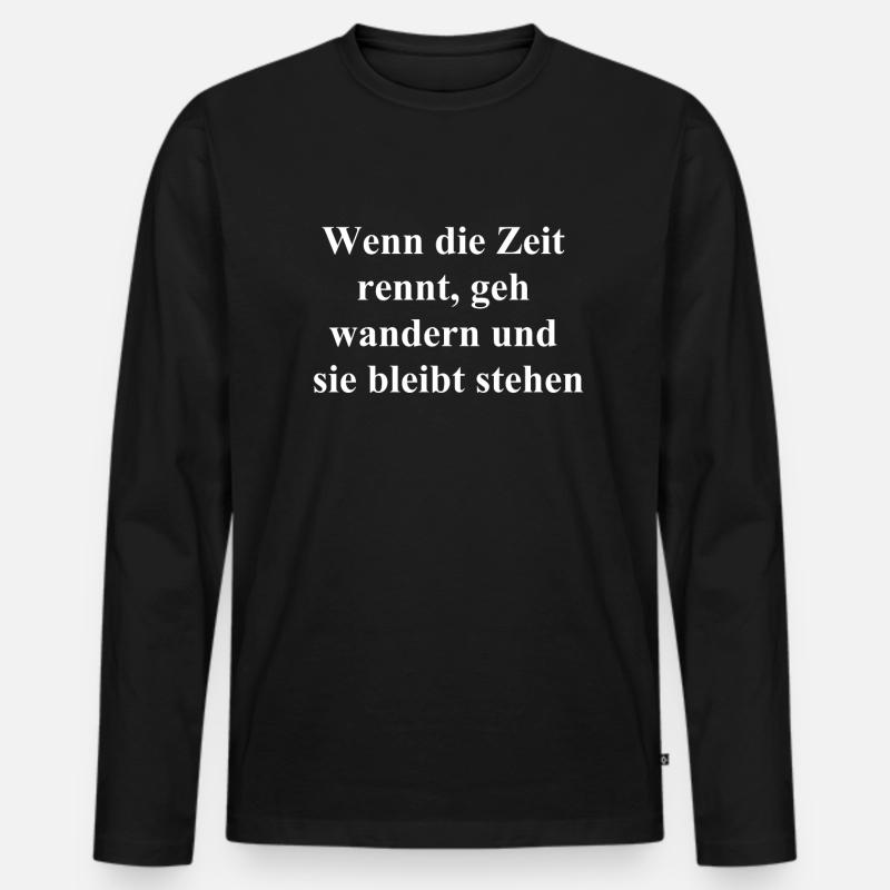 Zeitstopp Geschenk - Männer Premium Bio Langarmshirt - Schwarz