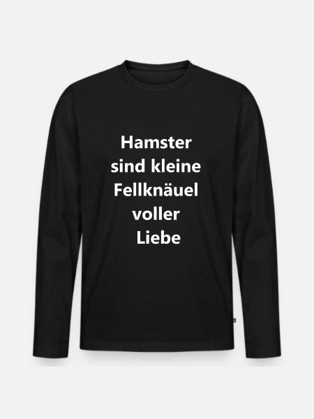Hamster gift - Men's Premium Organic Long Sleeve Shirt - black