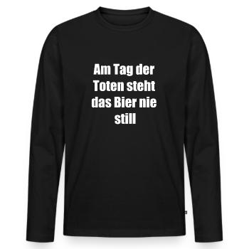 Allerseelen Geschenk - Männer Premium Bio Langarmshirt - Schwarz - Vorne - Nico (187cm)