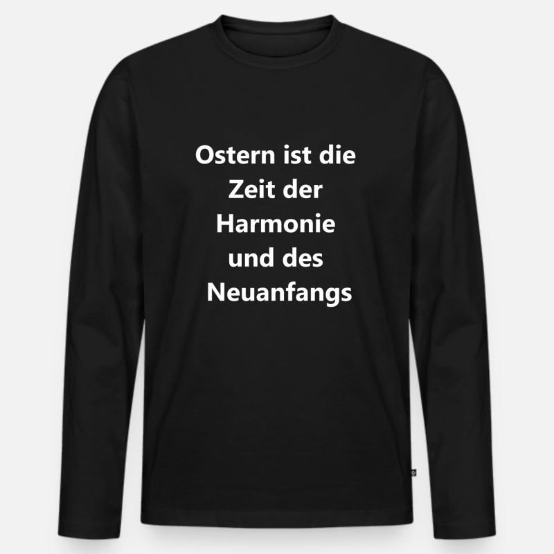 Oster-Geschenkbox - Männer Premium Bio Langarmshirt - Schwarz