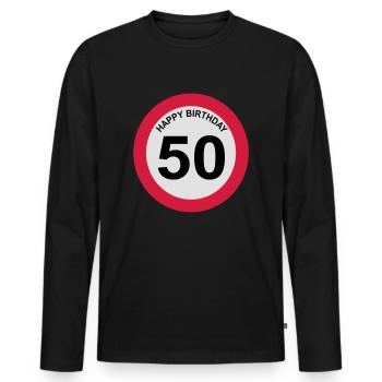 50 - T-shirt manches longues Premium bio Homme - noir - Devant - Nico (187cm)