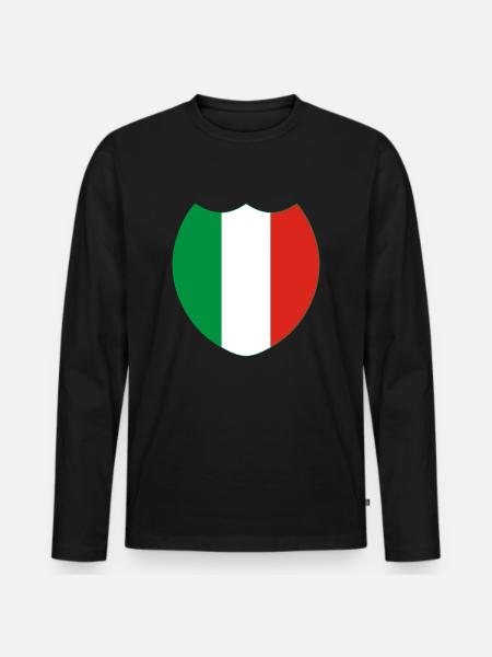 Italien / Italien (V) - Männer Premium Bio Langarmshirt - Schwarz