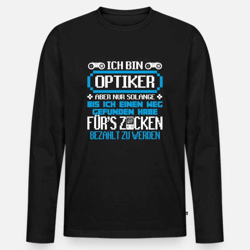 OPTIKER - Gamer - Männer Premium Bio Langarmshirt - Schwarz
