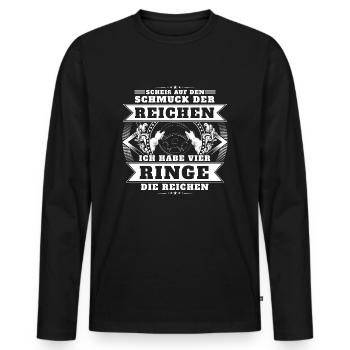 Vier Ringe - Männer Premium Bio Langarmshirt - Schwarz - Vorne - Nico (187cm)