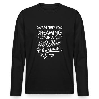 I'm dreaming of a wine Christmas - Männer Premium Bio Langarmshirt - Schwarz - Vorne - Nico (187cm)