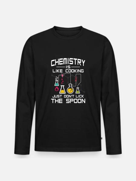 Chemistry like Cooking just don't lick the Spoon - Men's Premium Organic Long Sleeve Shirt - black