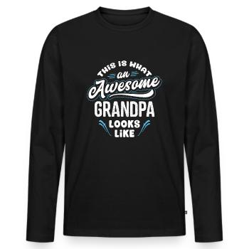 C'est ce à quoi ressemble un grand-père génial - T-shirt manches longues Premium bio Homme - noir - Devant - Nico (187cm)