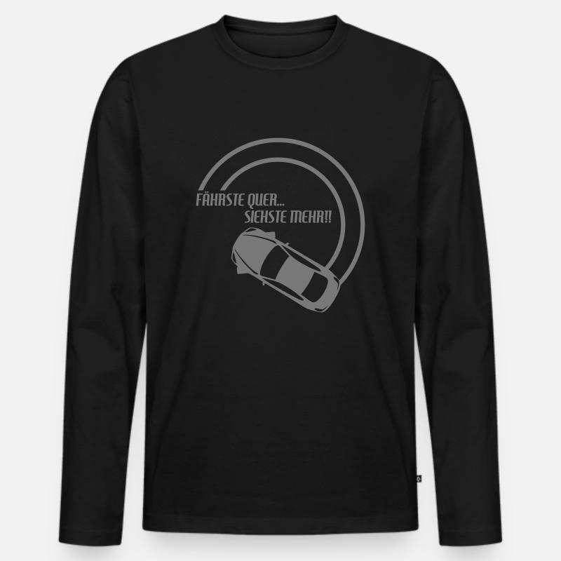 fährste quer... siehste mehr!! 2 - Männer Premium Bio Langarmshirt - Schwarz