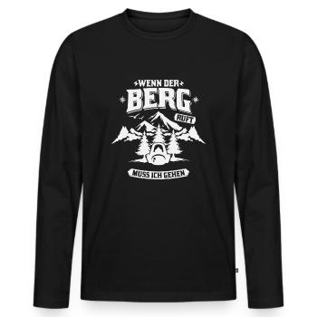 When the mountain calls, I have to go - Men's Premium Organic Long Sleeve Shirt - black - Front - Nico (187cm)