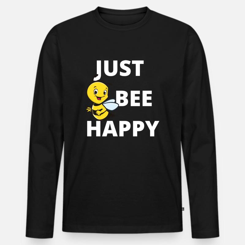 Bee - Männer Premium Bio Langarmshirt - Schwarz