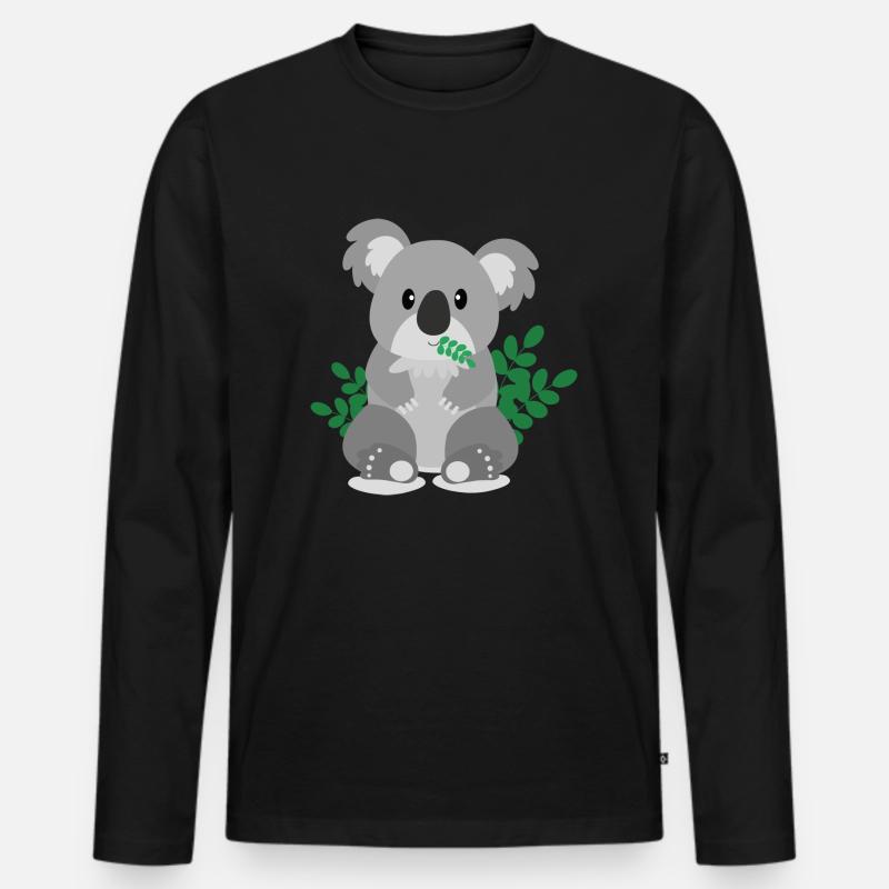 koala - Männer Premium Bio Langarmshirt - Schwarz
