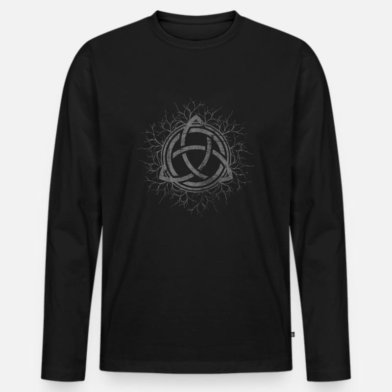 Triquetra - Männer Premium Bio Langarmshirt - Schwarz