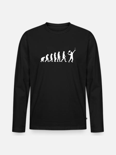 Tennis Evolution Tennis Player Lustig - Men's Premium Organic Long Sleeve Shirt - black