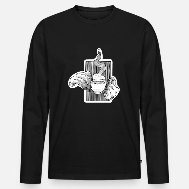 Coffee Time - Männer Premium Bio Langarmshirt - Schwarz