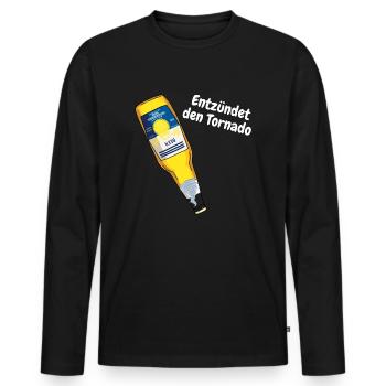 Entzündet den Tornado - Männer Premium Bio Langarmshirt - Schwarz - Vorne - Nico (187cm)