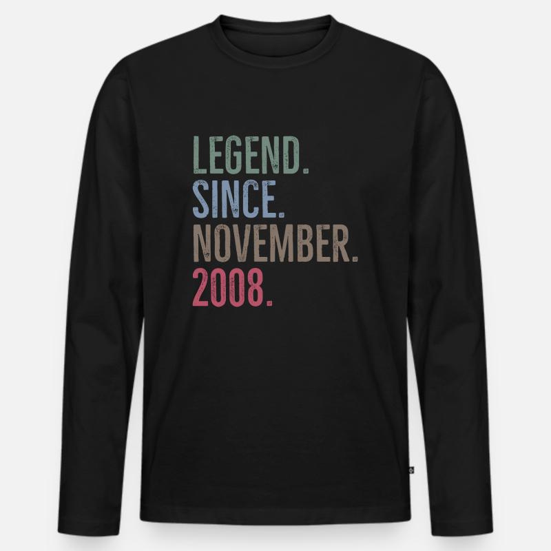 Legende seit November 2008 - Männer Premium Bio Langarmshirt - Schwarz