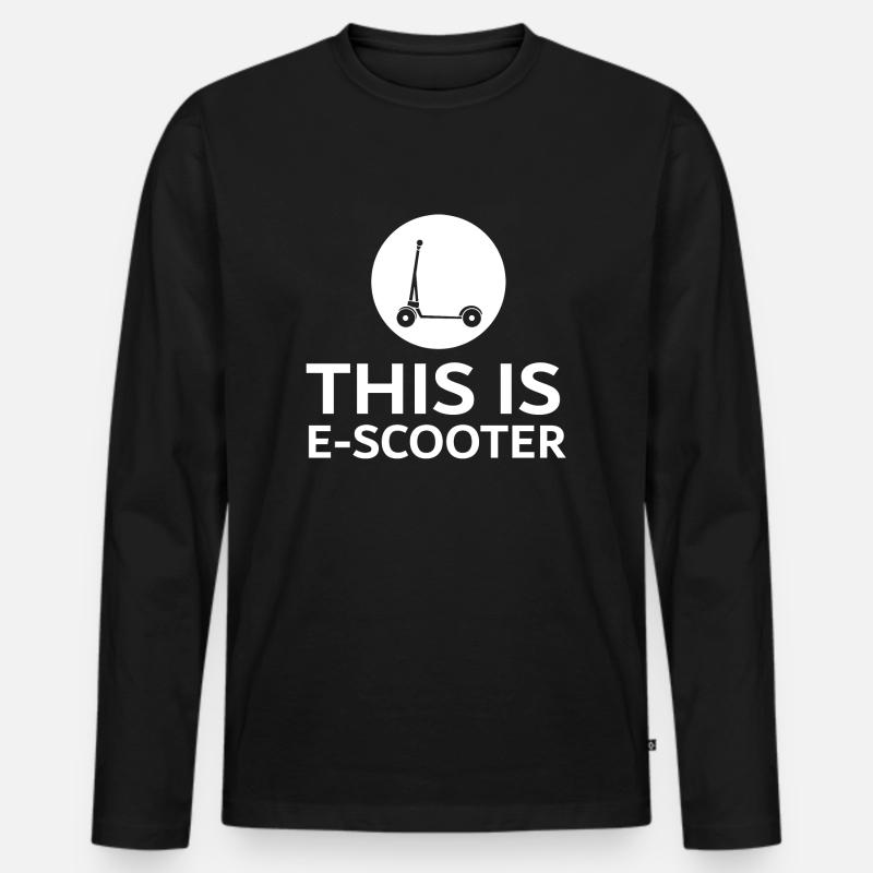E-Scooter E-Roller Scooter - Männer Premium Bio Langarmshirt - Schwarz