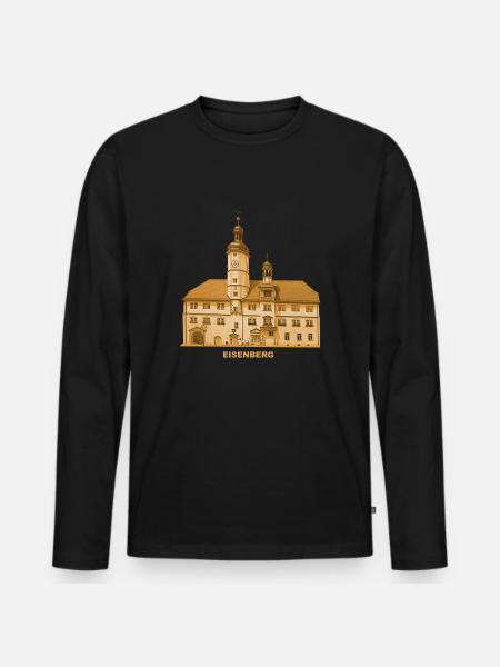 Eisenberg Town Hall Holzland Thuringia - Men's Premium Organic Long Sleeve Shirt - black