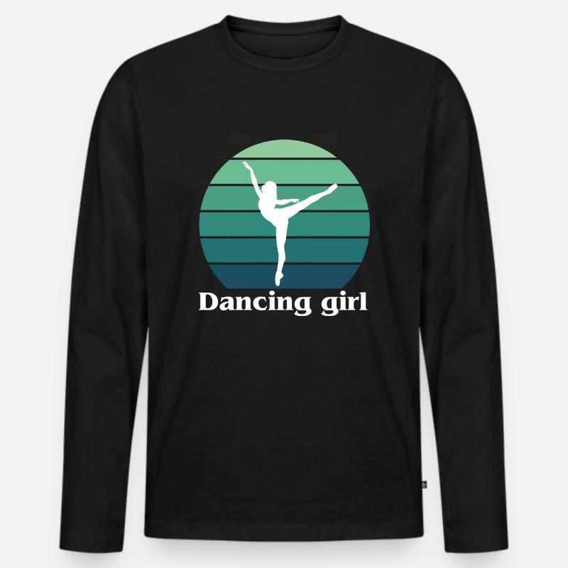 Dancing Dance Music - Männer Premium Bio Langarmshirt - Schwarz