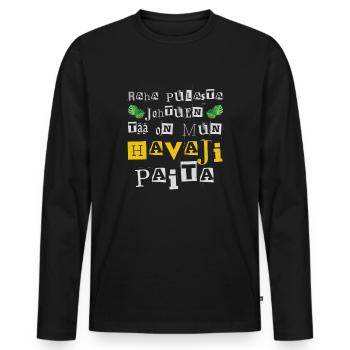 Ceci est ma chemise hawaïenne - T-shirt manches longues Premium bio Homme - noir - Devant - Nico (187cm)