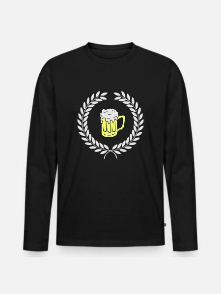bier wappen - Männer Premium Bio Langarmshirt - Schwarz