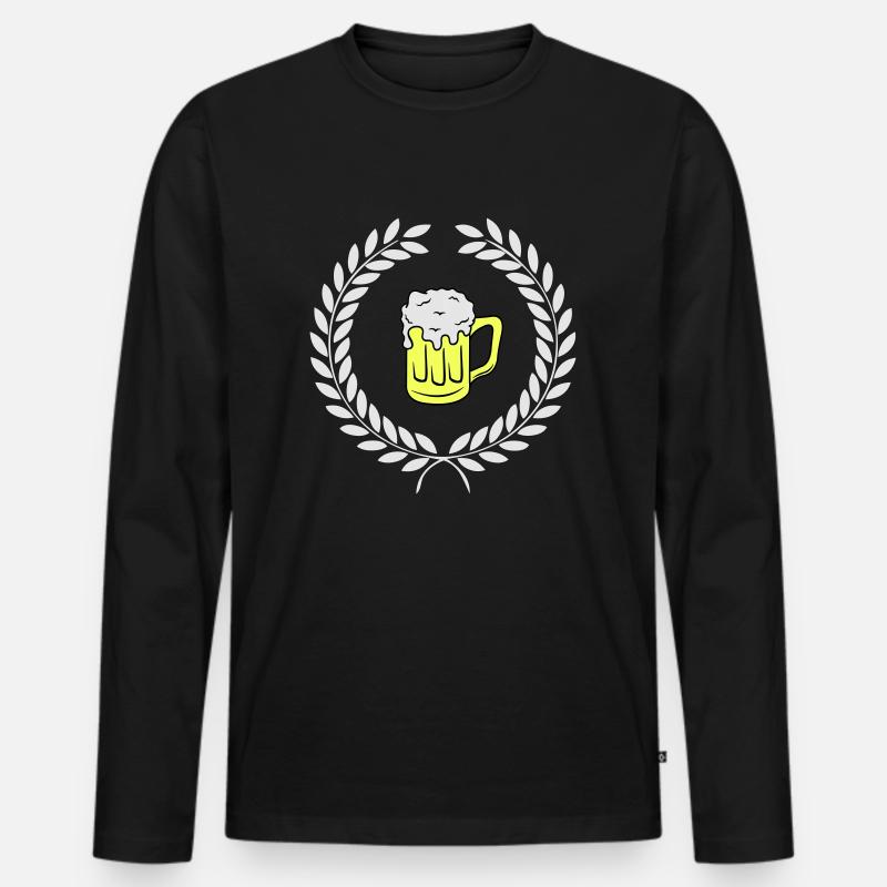 bier wappen - Männer Premium Bio Langarmshirt - Schwarz