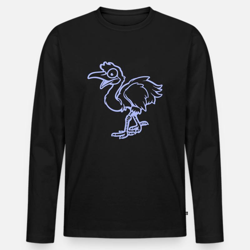 strauß comic - Männer Premium Bio Langarmshirt - Schwarz