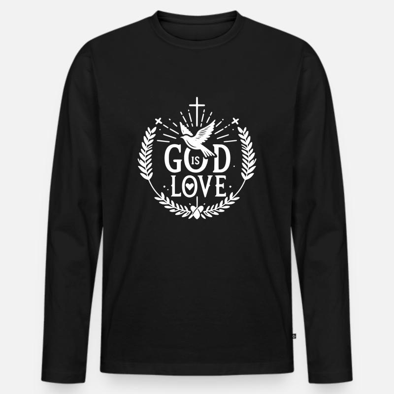 Gott ist Liebe - Männer Premium Bio Langarmshirt - Schwarz
