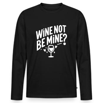 Le vin n’est pas à moi - T-shirt manches longues Premium bio Homme - noir - Devant - Nico (187cm)