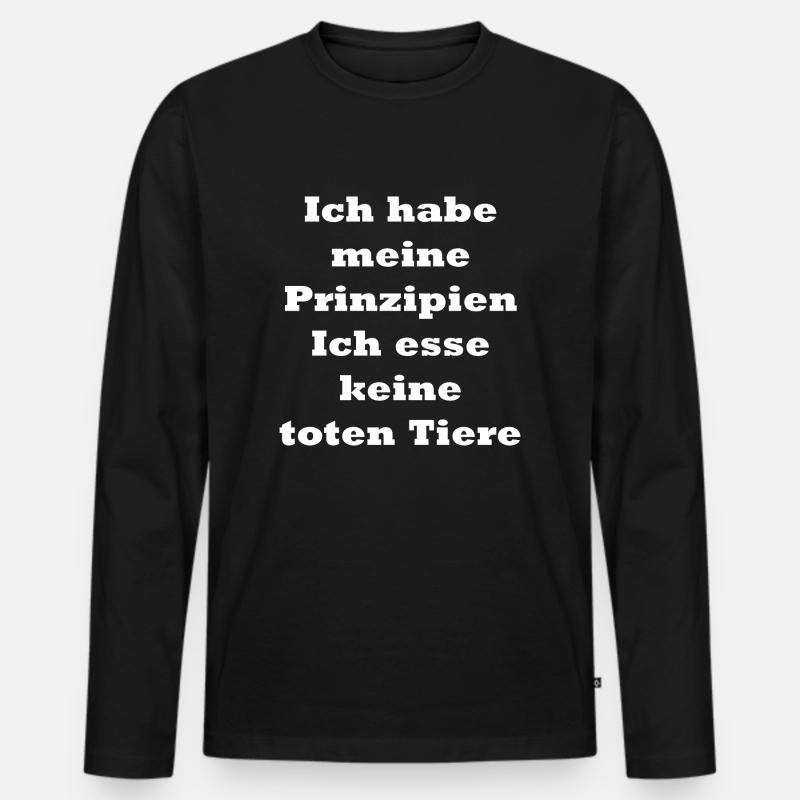 veganer Spruch - Männer Premium Bio Langarmshirt - Schwarz