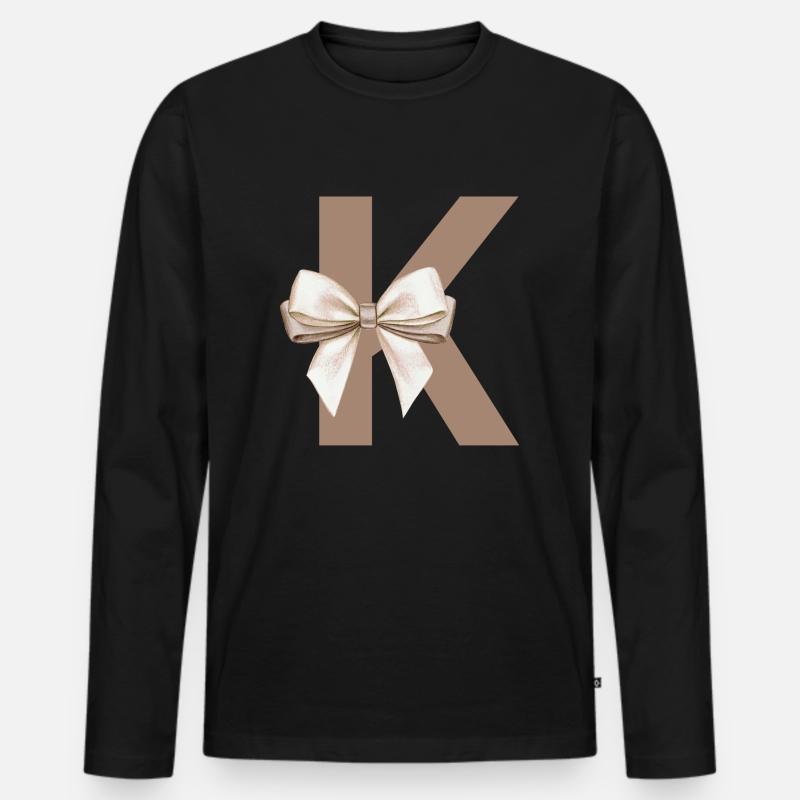 Buchstabe K Knoten - Männer Premium Bio Langarmshirt - Schwarz