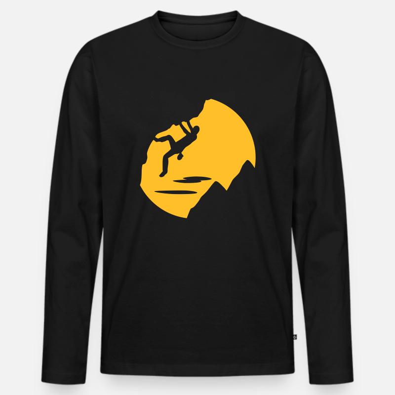 Klettern - Männer Premium Bio Langarmshirt - Schwarz