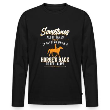 Horses Steeds Rider Rider - Men's Premium Organic Long Sleeve Shirt - black - Front - Nico (187cm)