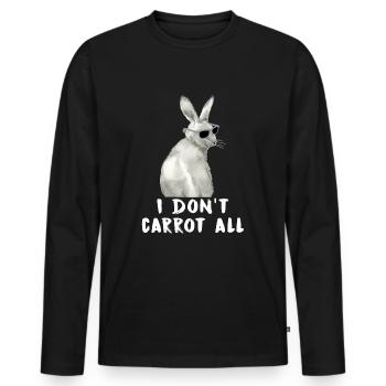 Hasen Häschen Kaninchen Ostern - Männer Premium Bio Langarmshirt - Schwarz - Vorne - Nico (187cm)