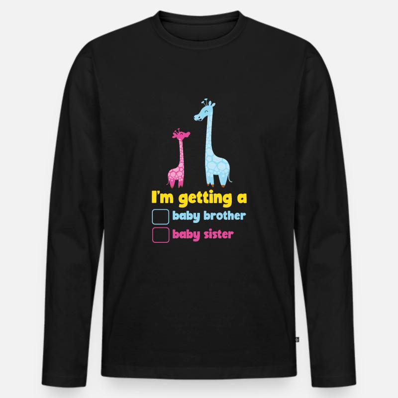 Giraffe - Männer Premium Bio Langarmshirt - Schwarz