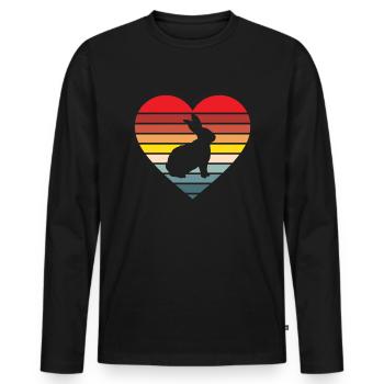 Bunnies rabbits - Men's Premium Organic Long Sleeve Shirt - black - Front - Nico (187cm)