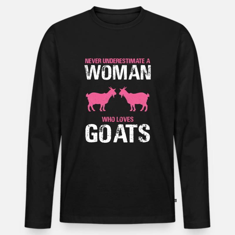 Ziege Geiss - Männer Premium Bio Langarmshirt - Schwarz